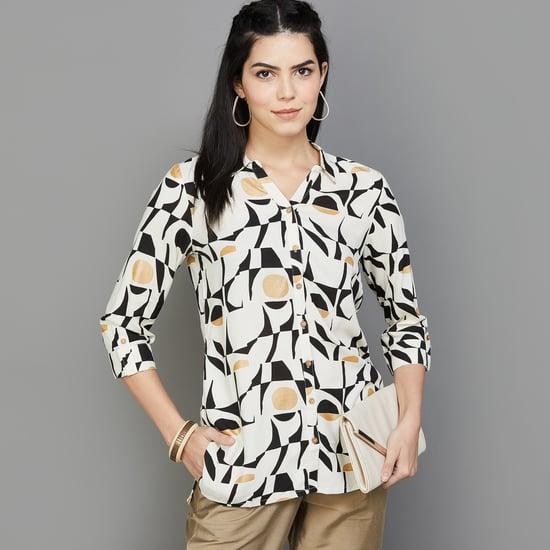 melange women abstract printed shirt