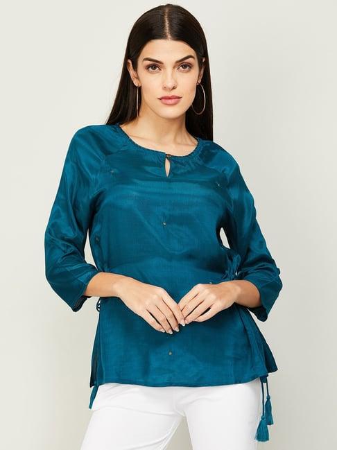 melange by lifestyle blue tunic