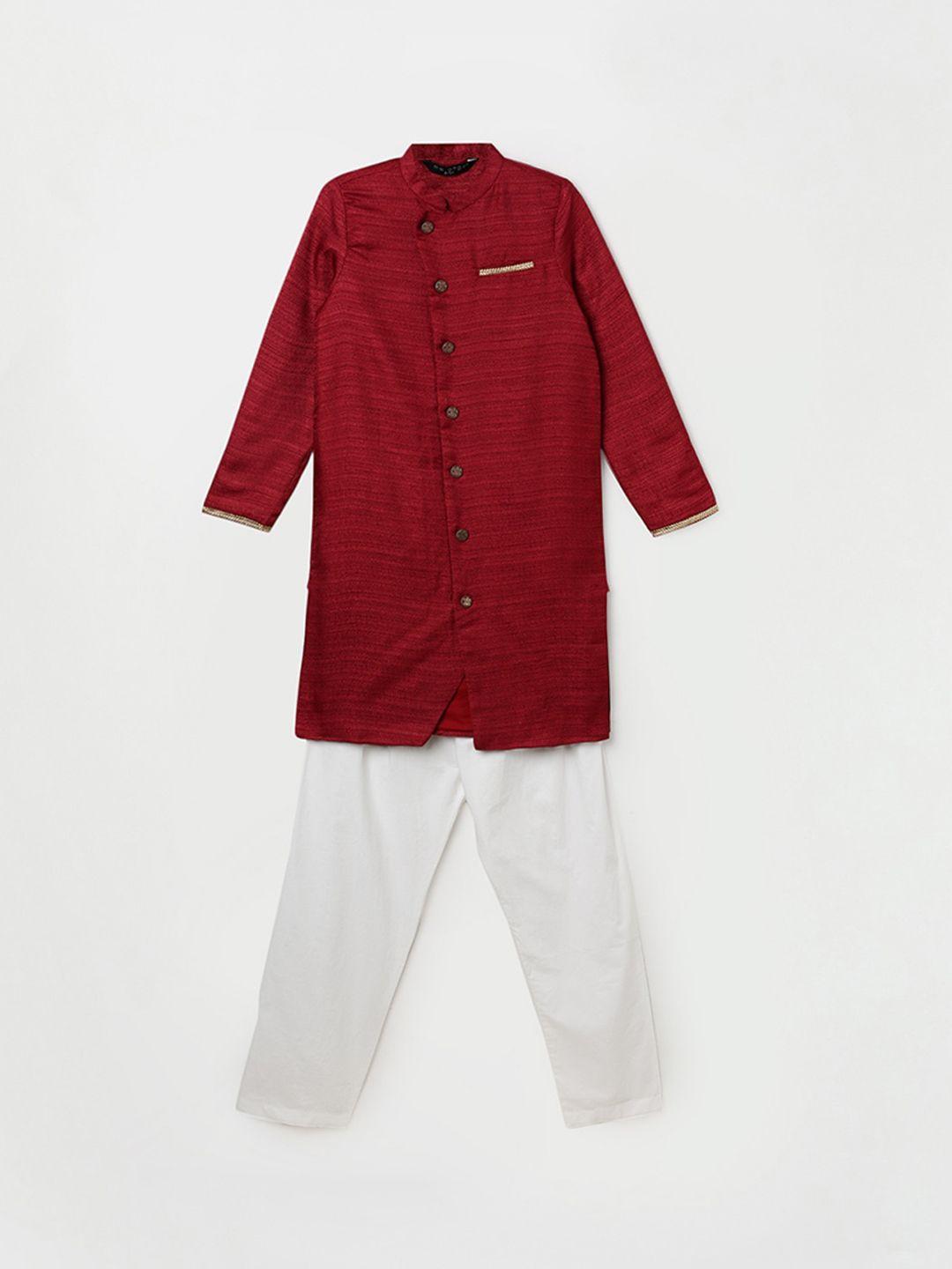 melange by lifestyle boys pure cotton straight kurta with pyjama