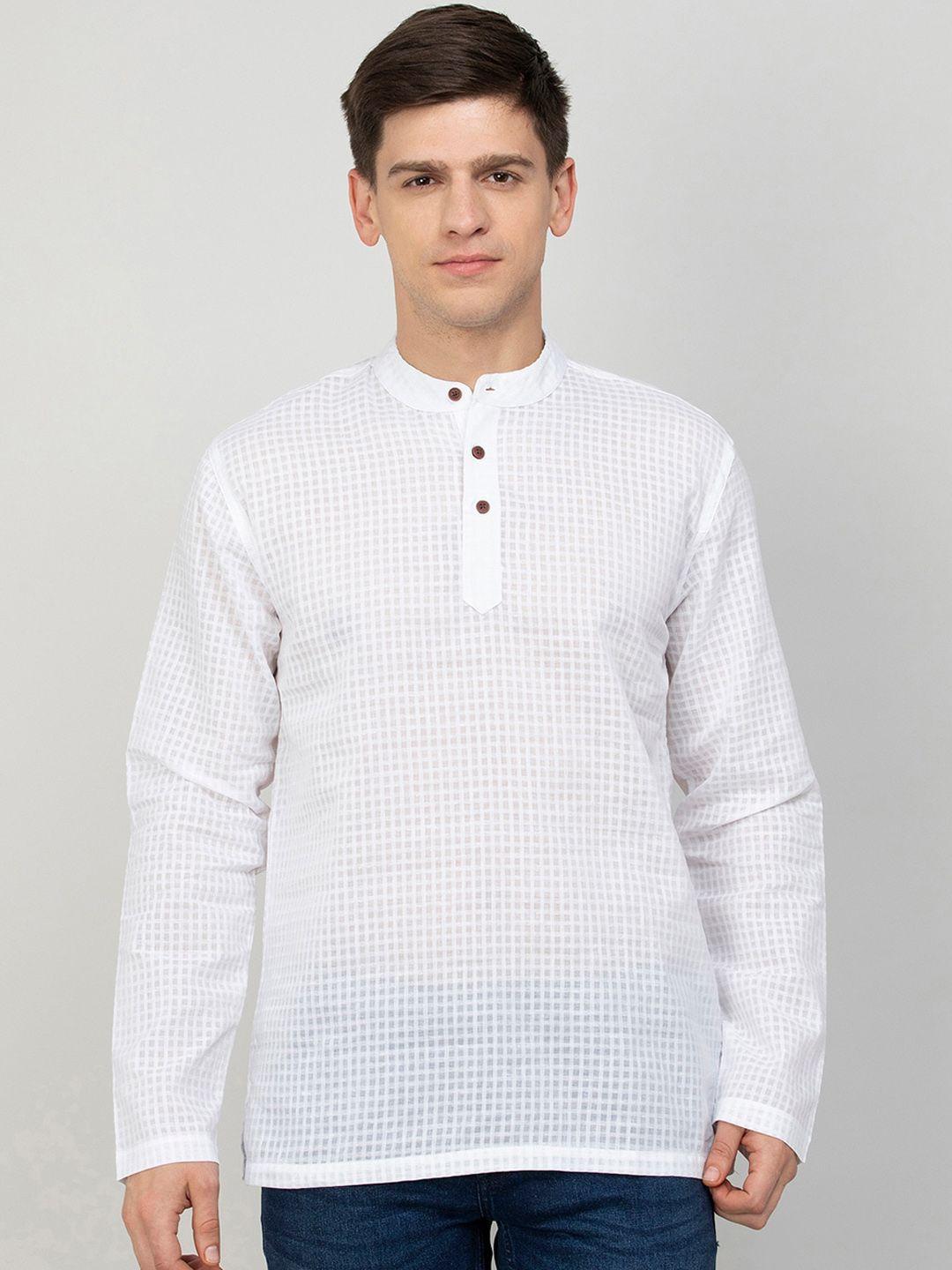 melange by lifestyle checked cotton kurta