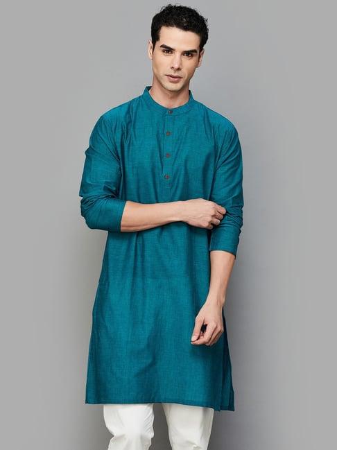 melange by lifestyle emerald cotton regular fit kurta