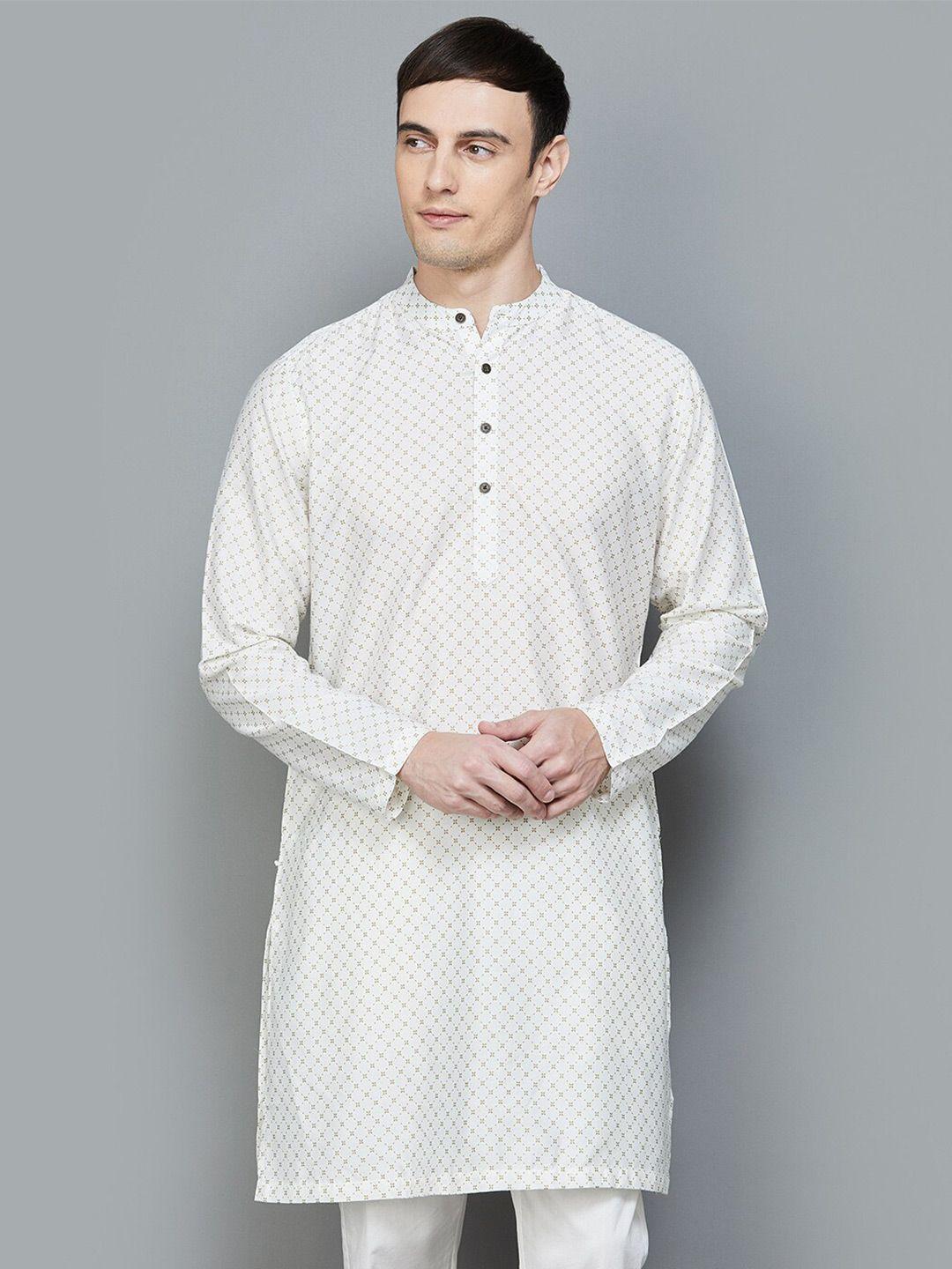 melange by lifestyle ethnic motifs printed mandarin collar kurta