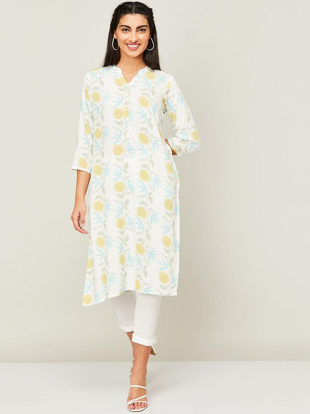 melange by lifestyle floral embroidered kurta