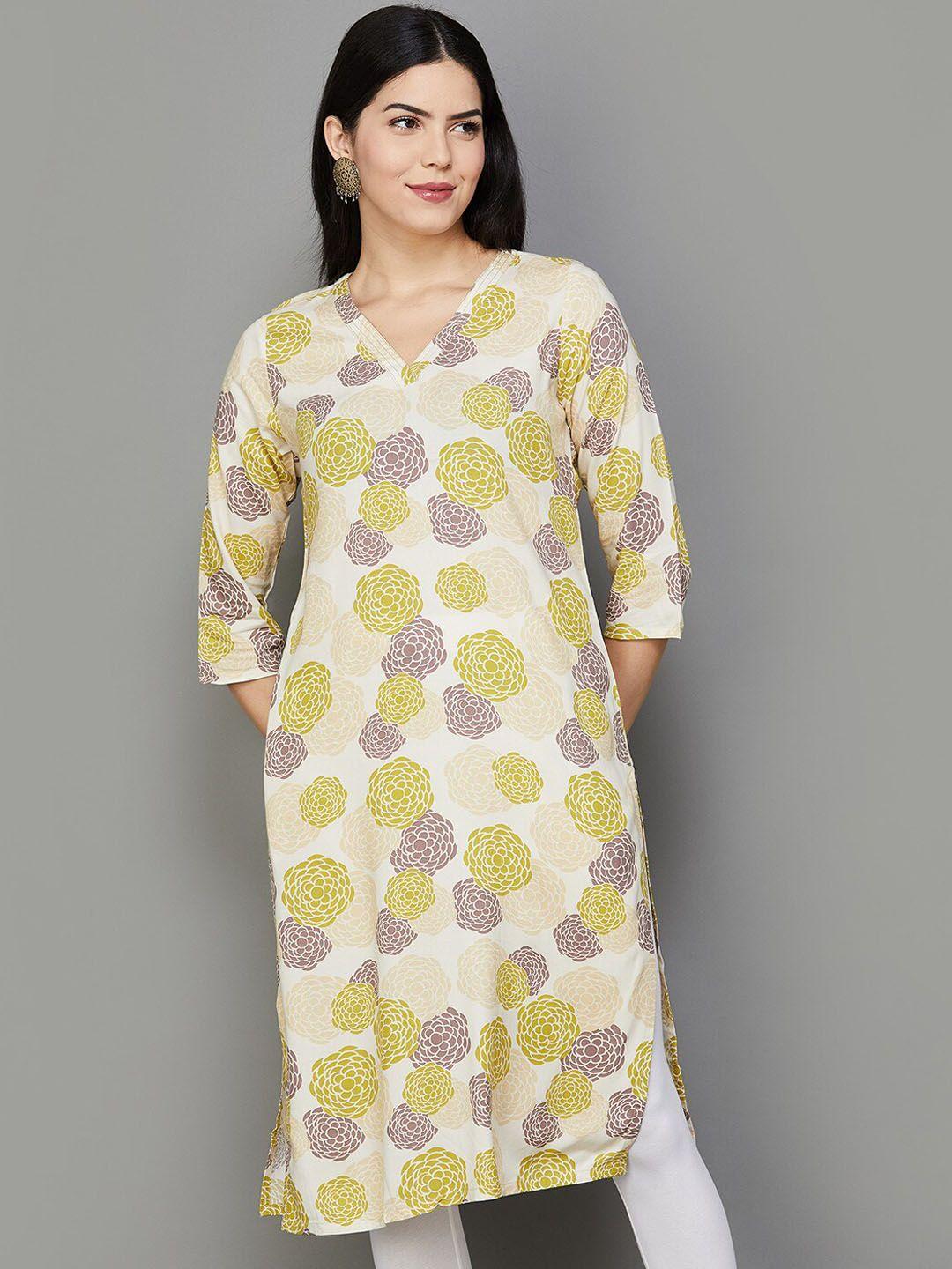 melange by lifestyle floral printed a-line kurta