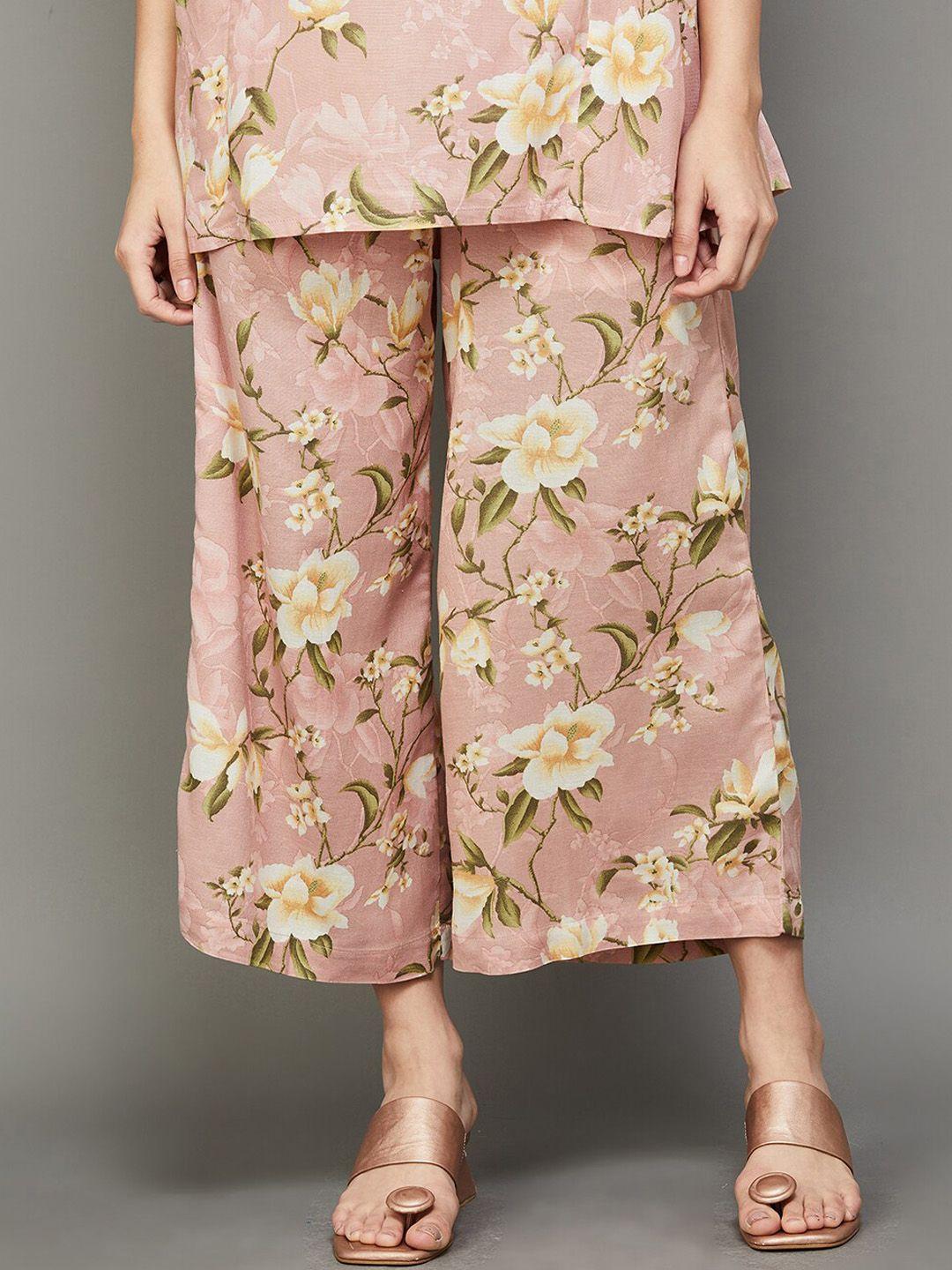 melange by lifestyle floral printed culottes trousers