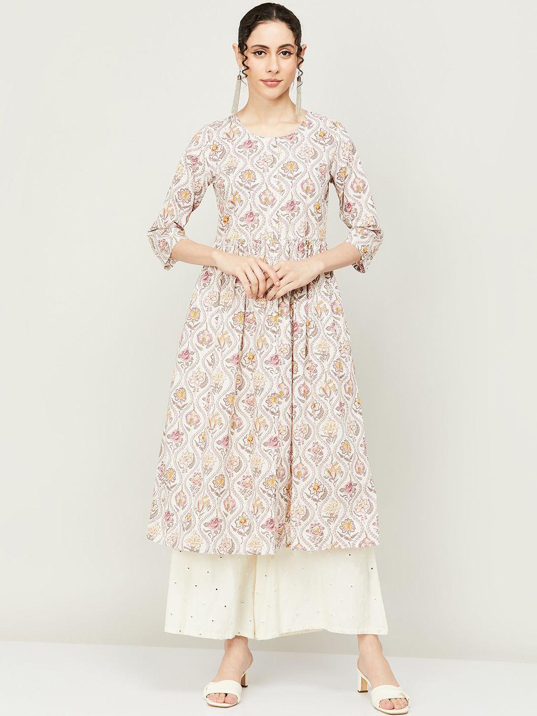 melange by lifestyle floral printed kurta