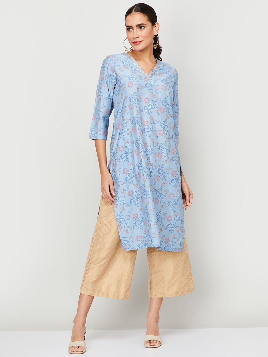 melange by lifestyle floral printed kurta