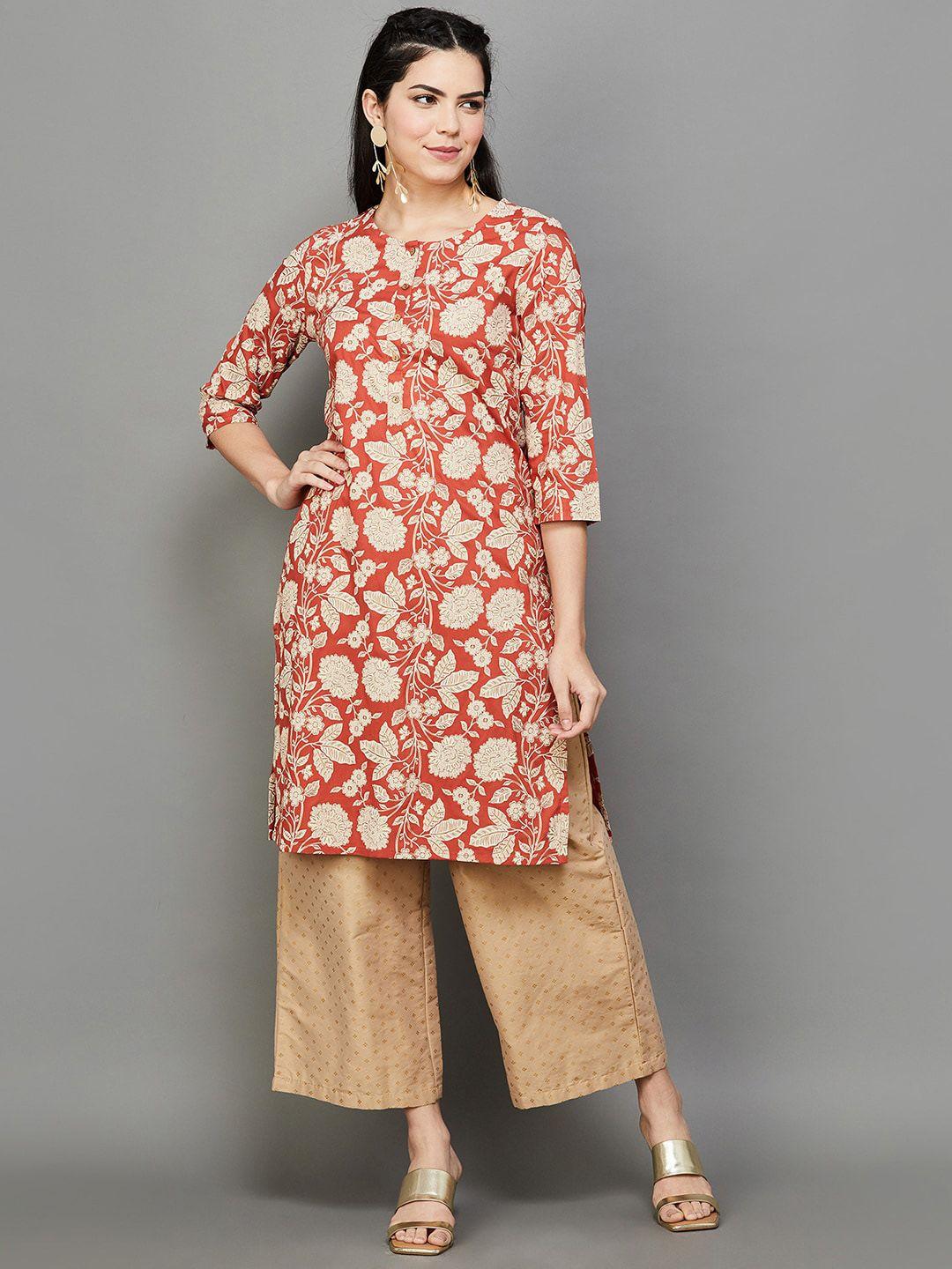 melange by lifestyle floral printed kurta