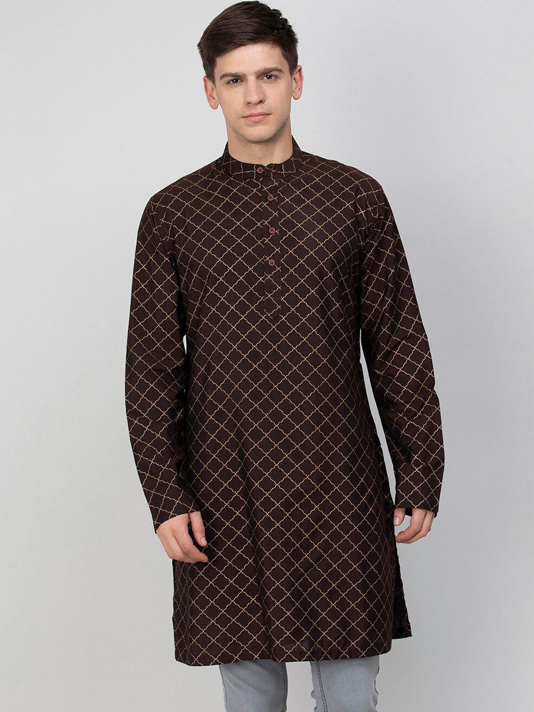 melange by lifestyle geometric printed cotton kurta