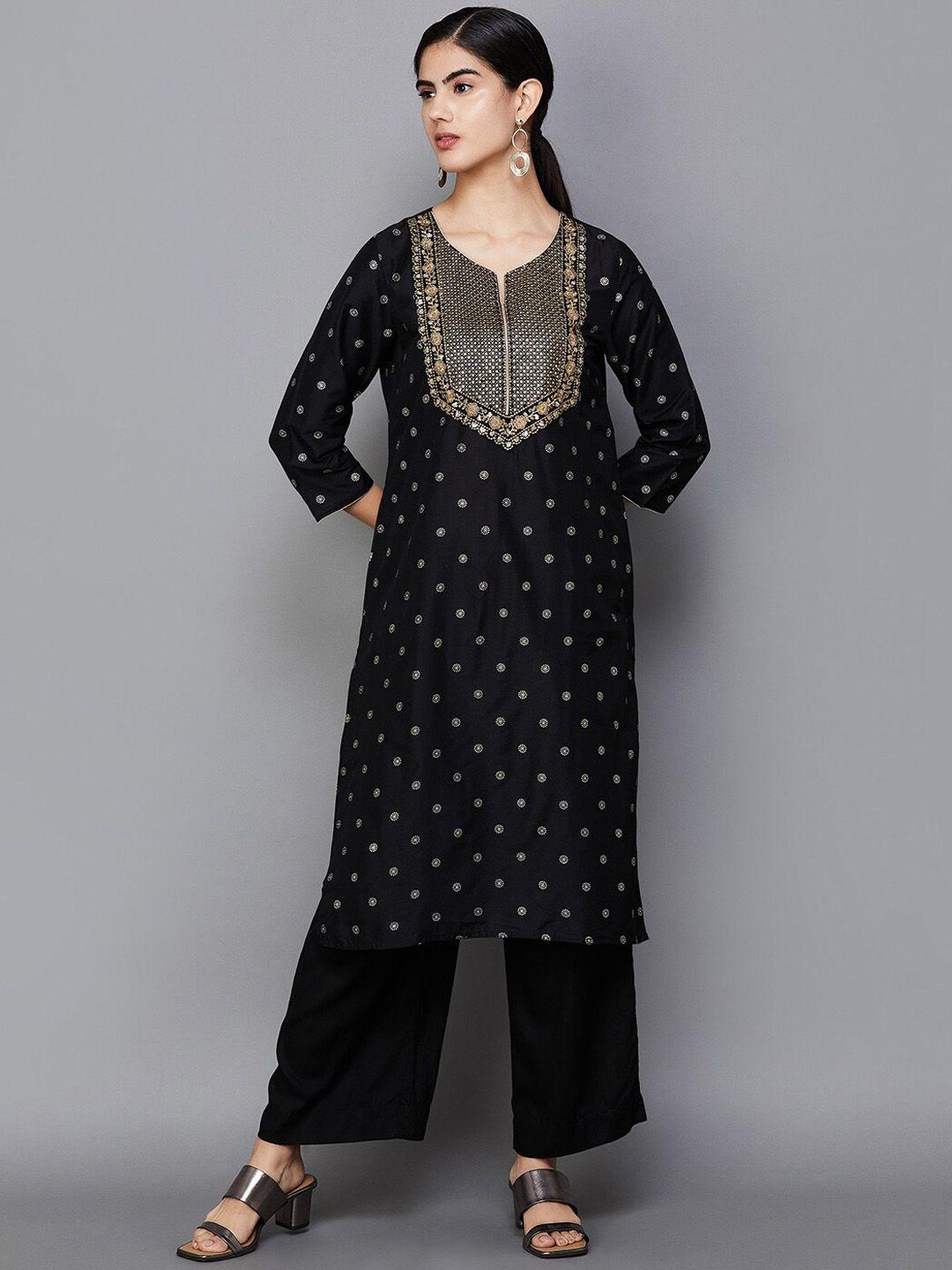 melange by lifestyle geometric printed kurta