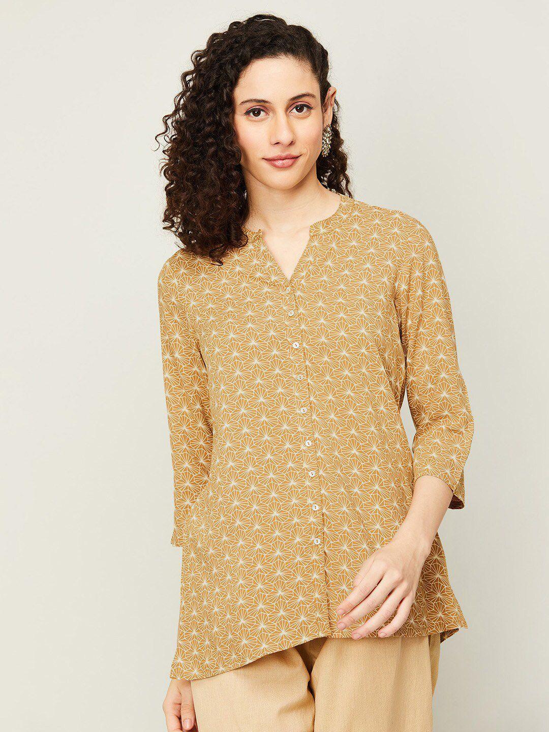 melange by lifestyle geometric printed kurti