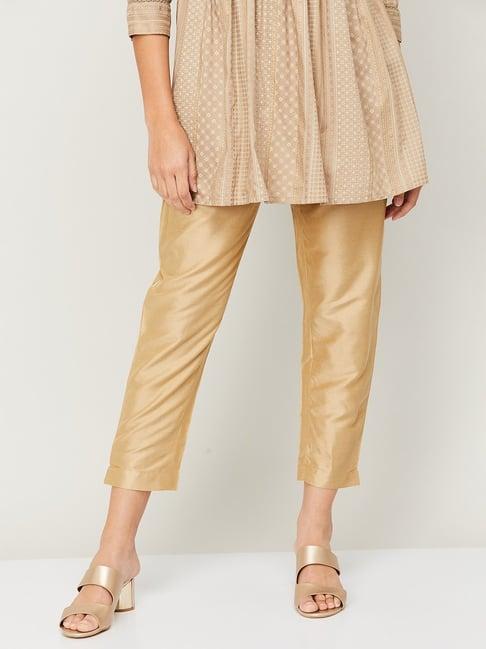 melange by lifestyle gold mid rise pants