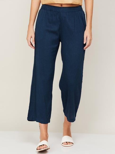 melange by lifestyle navy mid rise pants