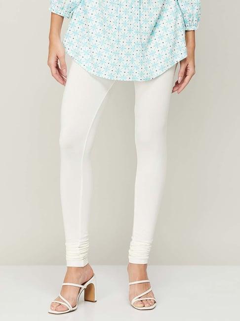 melange by lifestyle off-white regular fit leggings