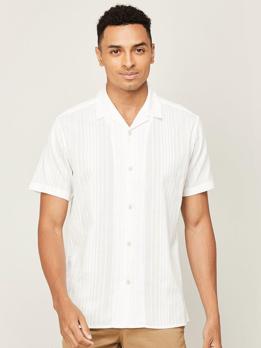 melange by lifestyle opaque vertical striped casual shirt