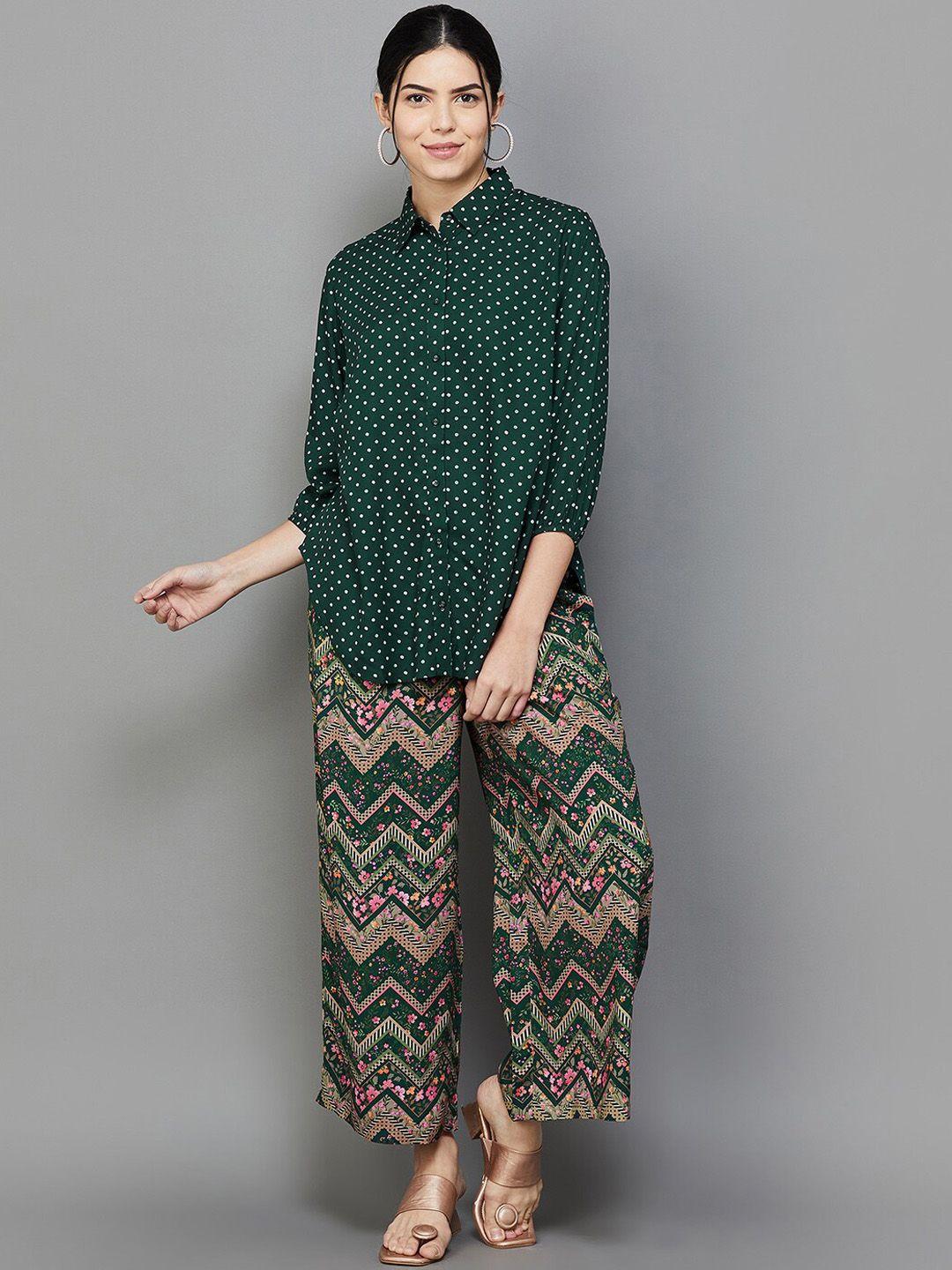melange by lifestyle printed shirt with palazzos