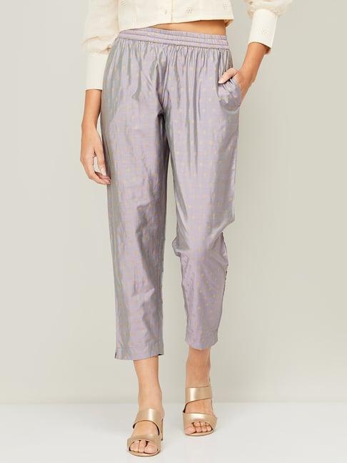 melange by lifestyle purple mid rise pants