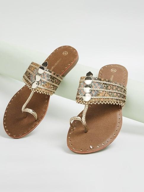 melange by lifestyle women's beige toe ring sandals