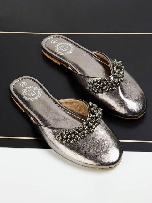 melange by lifestyle women's pewter mule shoes