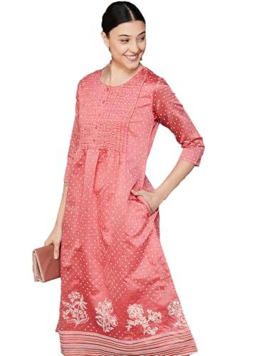 melange by lifestyle women's polyester regular kurta set (1000013286998 pink