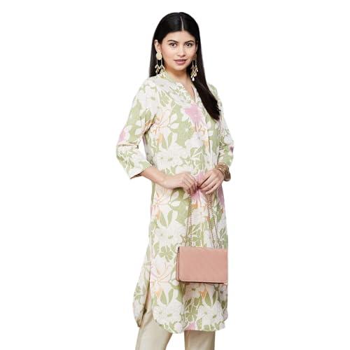 melange by lifestyle women's viscose regular kurta (1000013469708 off white