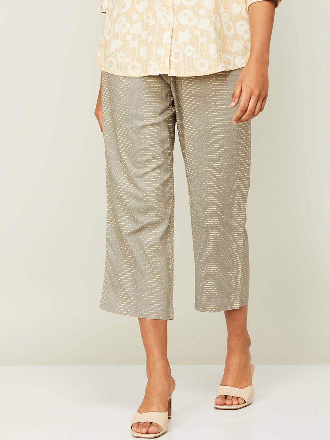 melange by lifestyle women cropped mid-rise regular fit culottes trouser