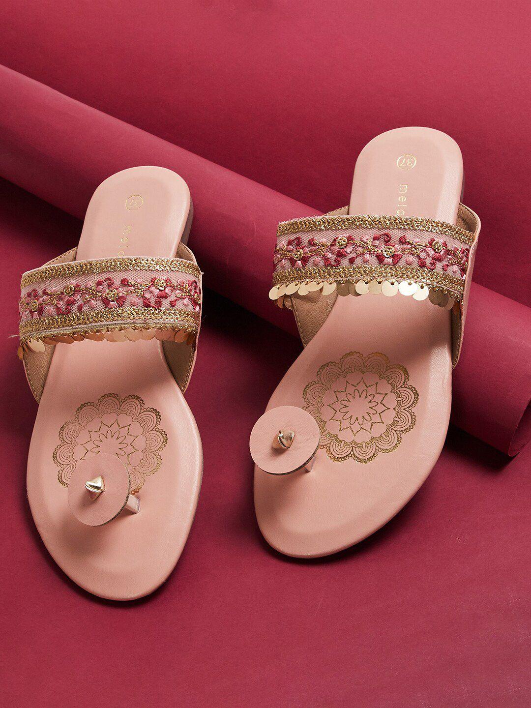 melange by lifestyle women embellished fabric open toe flats