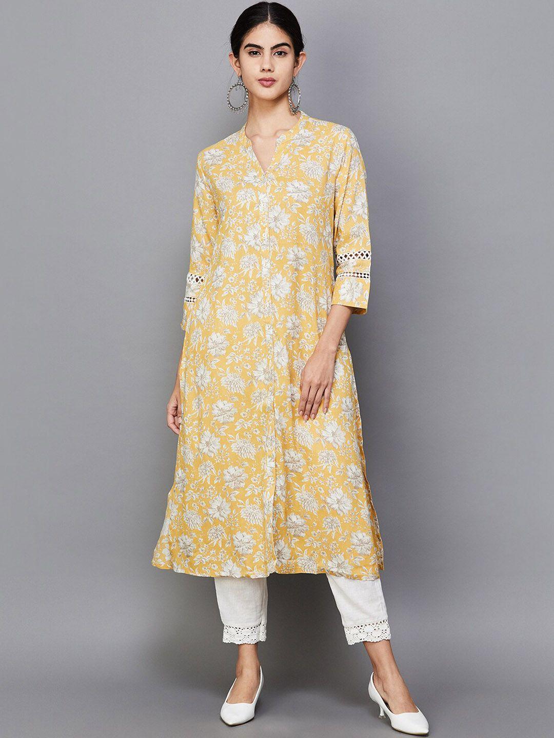 melange by lifestyle women floral printed kurta