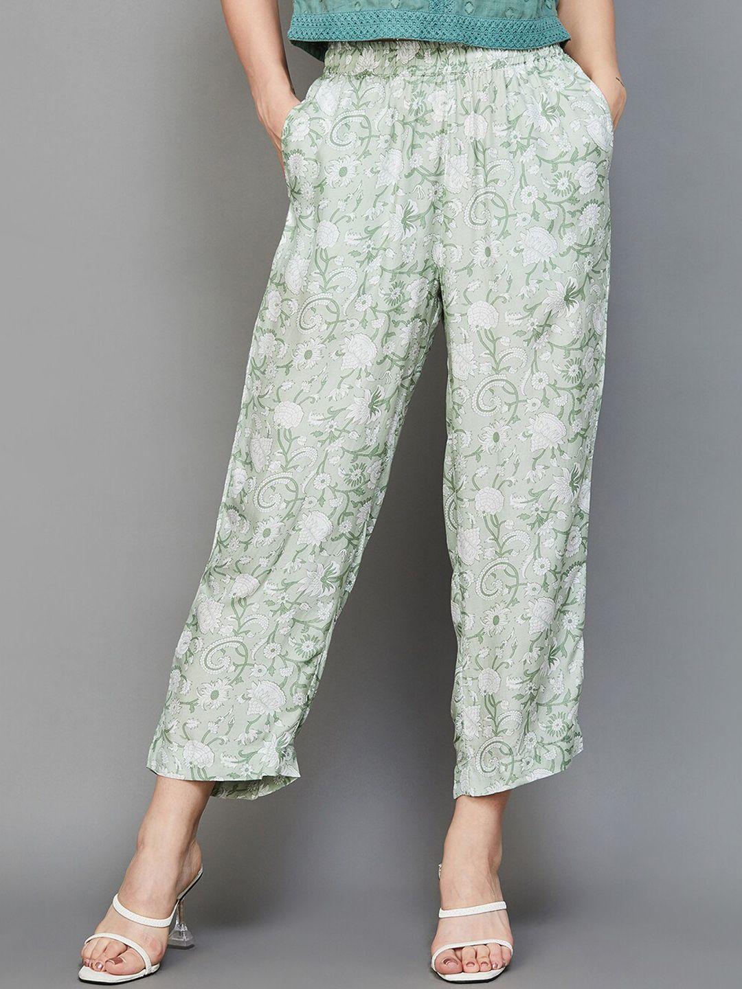 melange by lifestyle women floral printed trousers