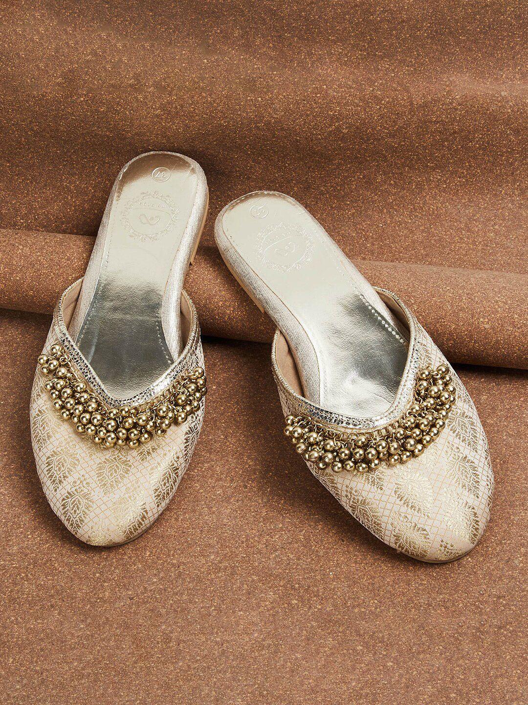 melange by lifestyle women gold-toned textured pu espadrilles