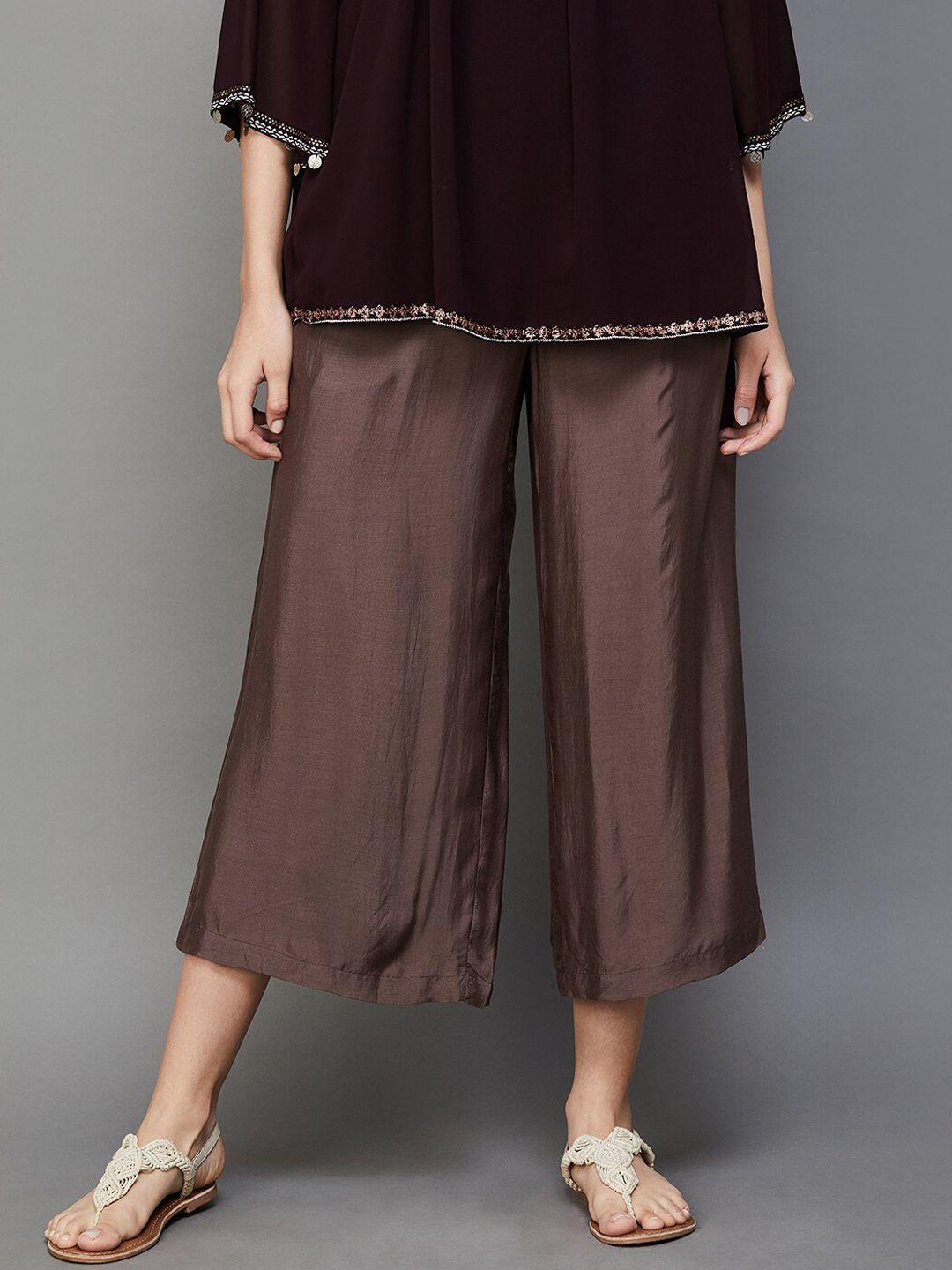 melange by lifestyle women mid rise culottes trousers