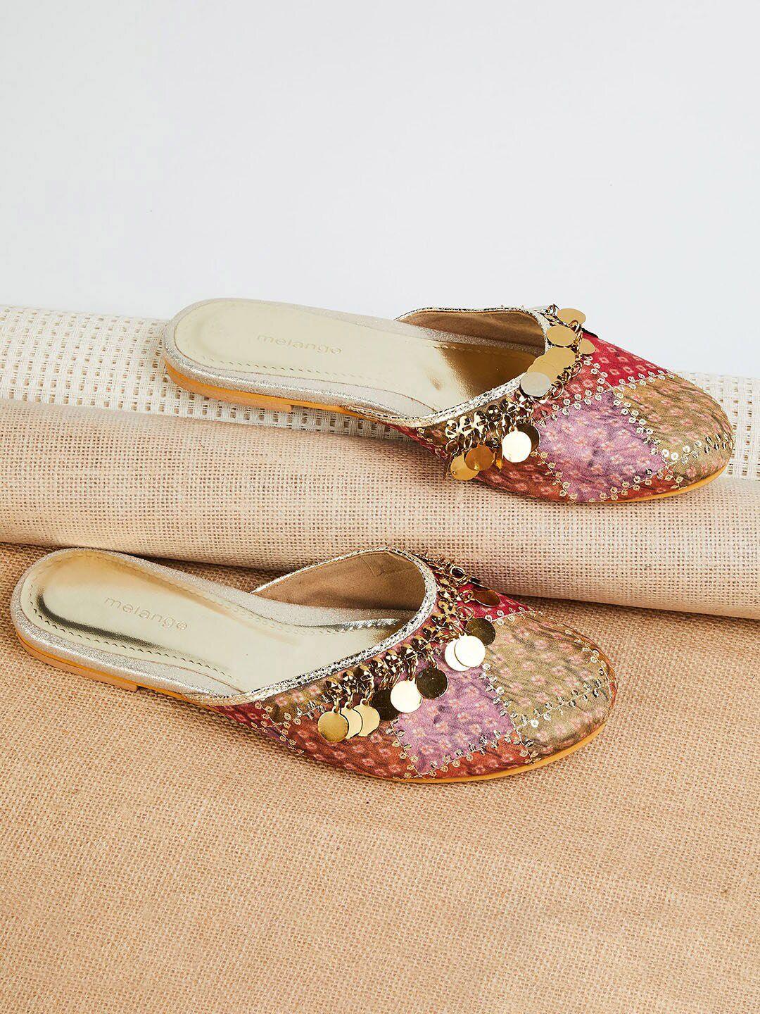 melange by lifestyle women pink printed flats
