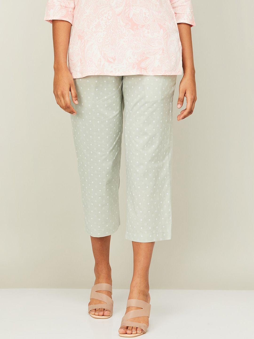 melange by lifestyle women printed mid-rise cotton culottes