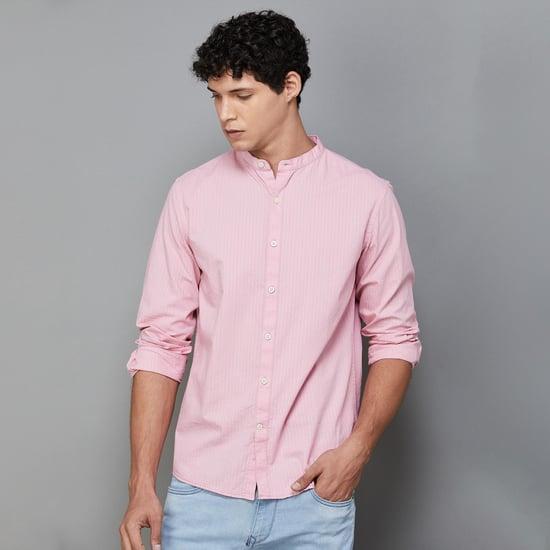 melange men textured regular fit shirt