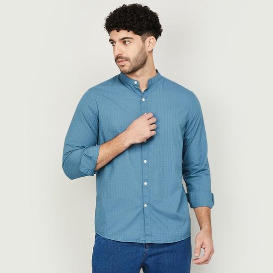 melange men textured regular fit shirt