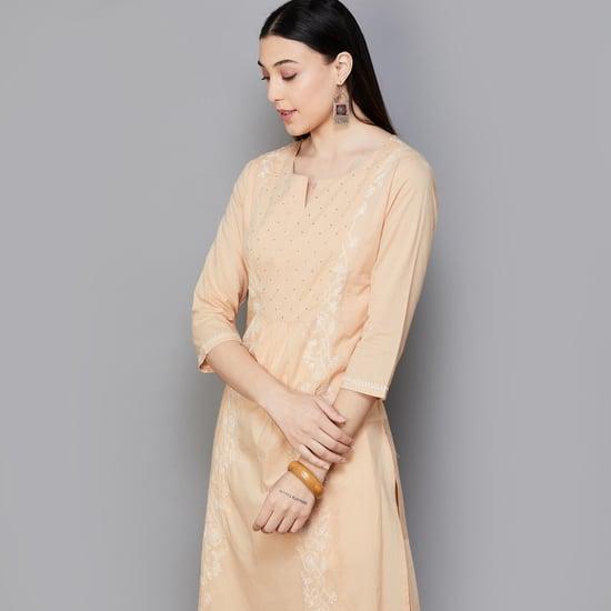 melange women embellished straight kurta