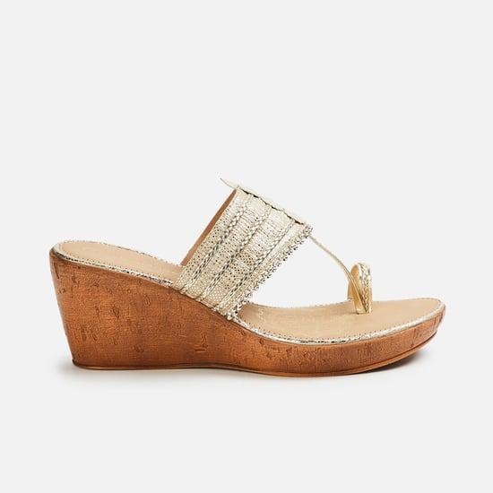 melange women embellished wedge sandals