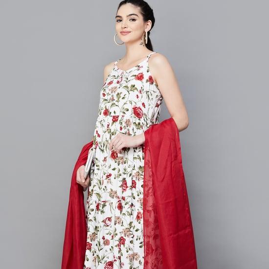 melange women floral printed kurta set