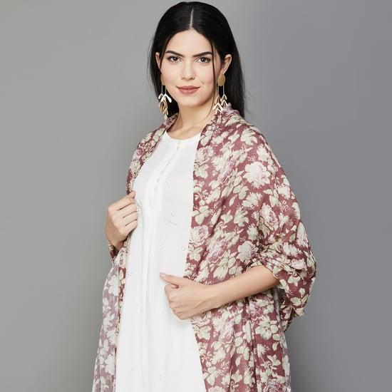 melange women floral printed shawl