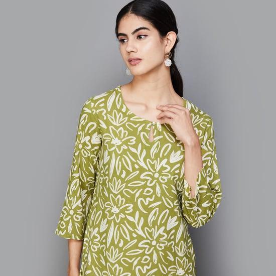 melange women printed kurti