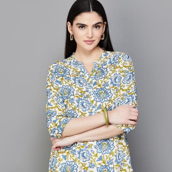 melange women printed kurti