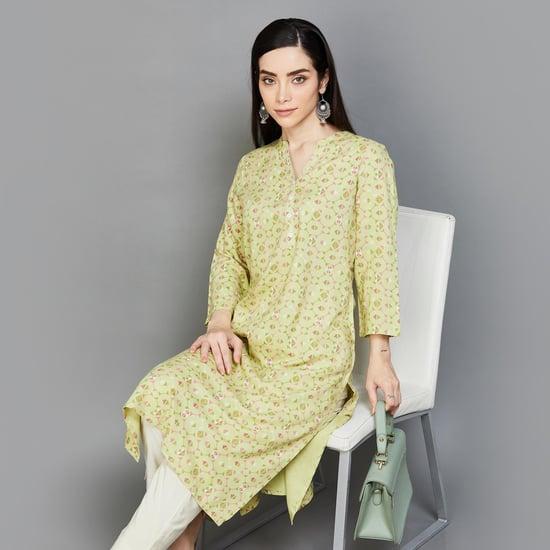 melange women printed straight kurta