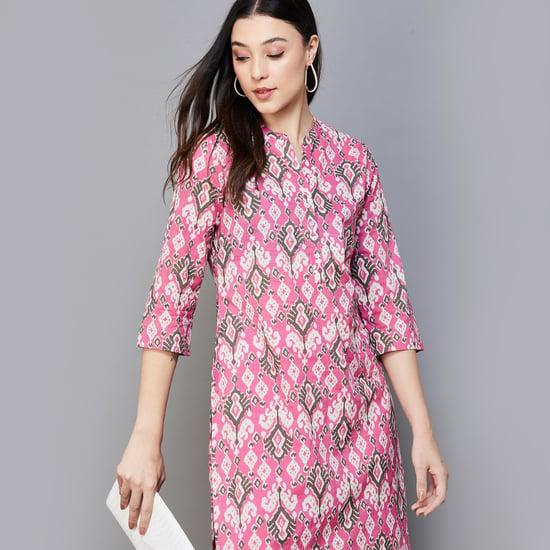 melange women printed straight kurta