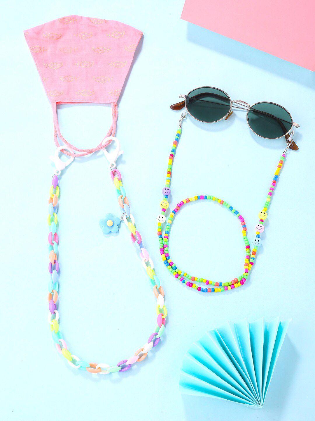 melbees by yellow chimes kids unisex multicolor face mask chain & sunglasses chain
