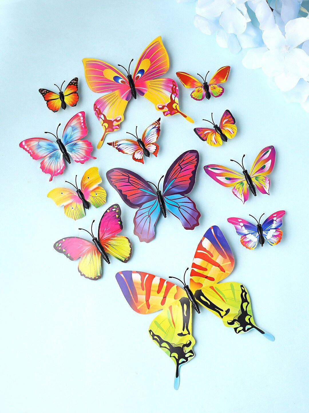 melbees by yellow chimes girls yellow & pink butterfly alligator hair clips