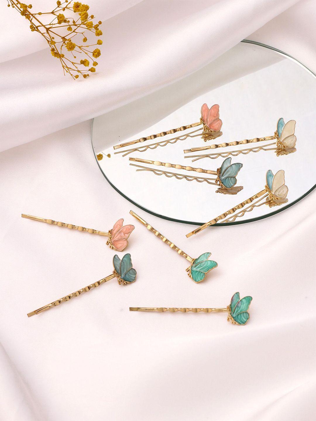 melbees by yellow chimes set of 8 pairs multicolor bobby pin