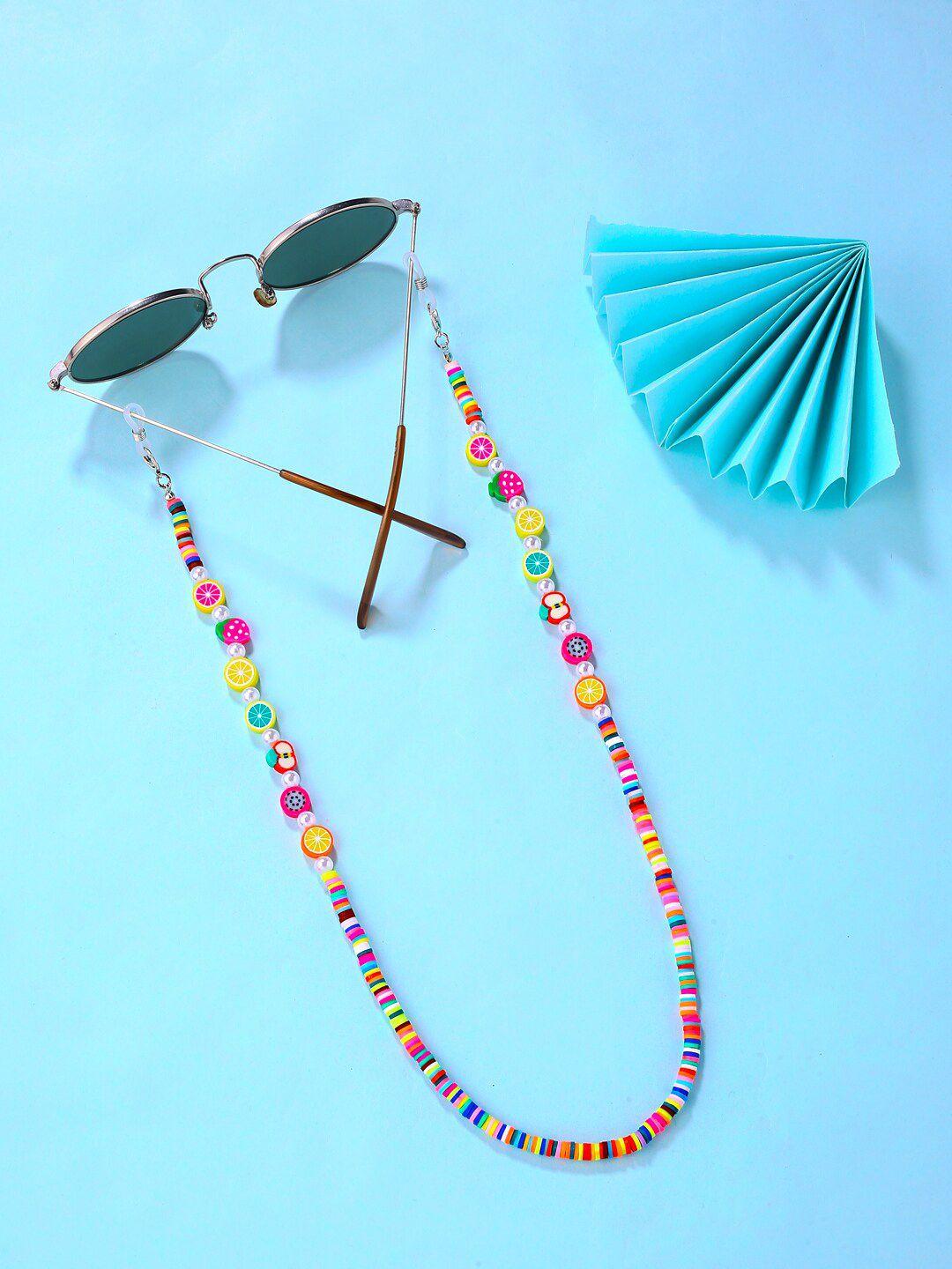 melbees by yellow chimes unisex kids multicolor beaded face mask chain & sunglasses chain