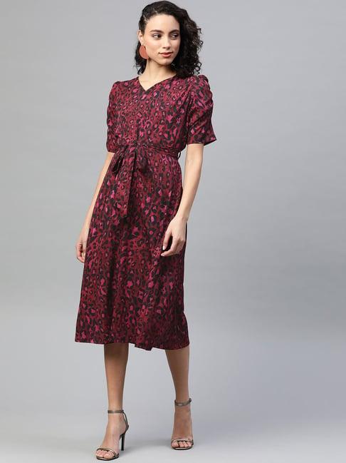 melon by pluss black & red animal print dress