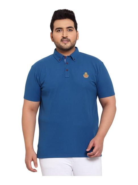 melon by pluss blue cotton regular fit polo t-shirt