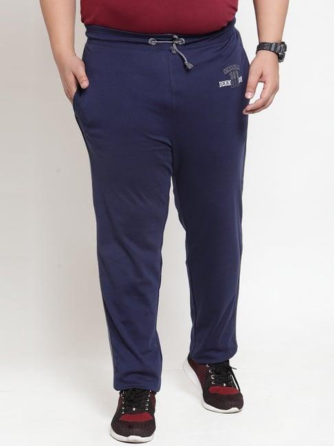 melon by pluss cobalt blue cotton regular fit plus size trackpants